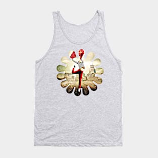 RED jump Clover Tank Top